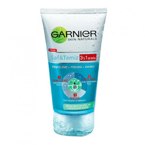 Garnier Saf Temiz 3 ü 1arada Temizleme Peeling Maske 150 Ml