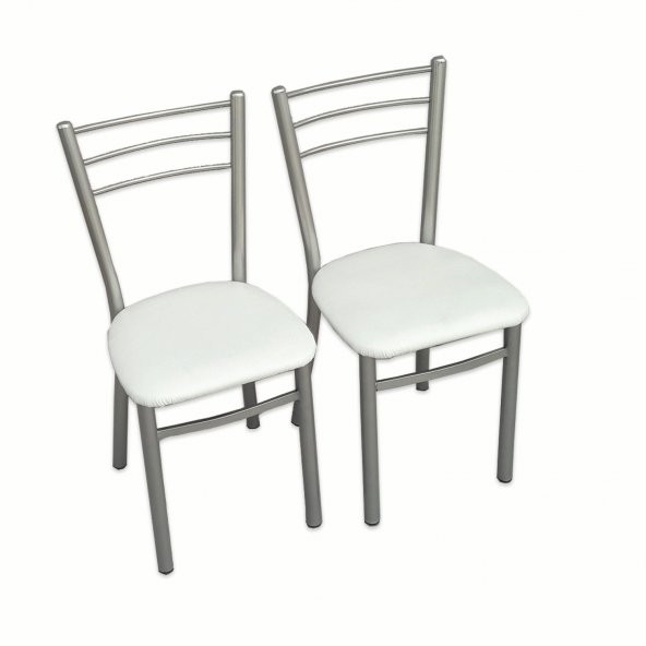 Vural Ultra Kalın Beyaz 2li Metal Sandalye-2 Adet
