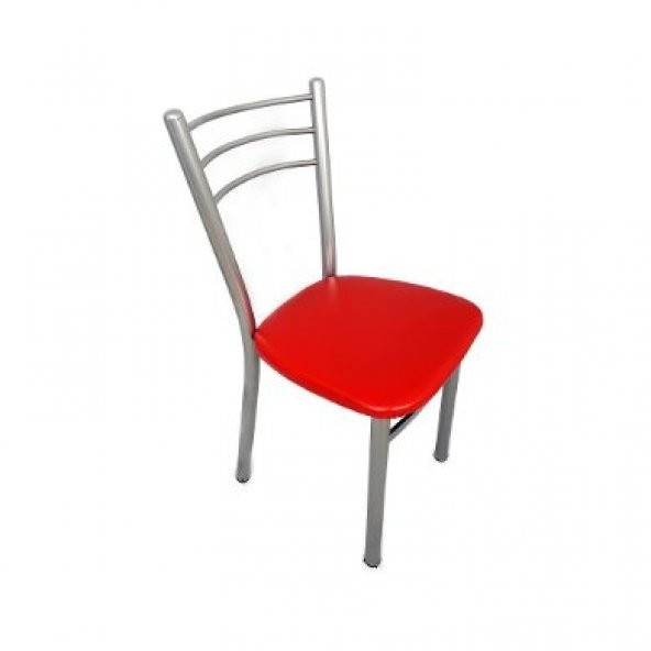 Begato Kalın Profil Ayaklı Kırmızı Deri Sandalye