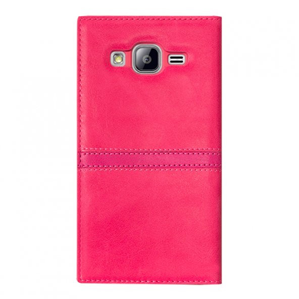 Samsung Galaxy On5 (G5520) Gizli Mıknatıslı Pencereli Magnum Kılıf Pembe - 2