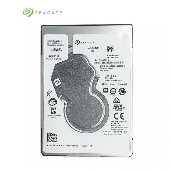 Seagate Mobile 1TB 2.5" 5400RPM SATA 3 HDD ST1000LM035
