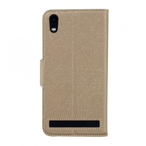 Vestel Venus V3 5010 Orijinal Cüzdanlı Kılıf Gold - 2