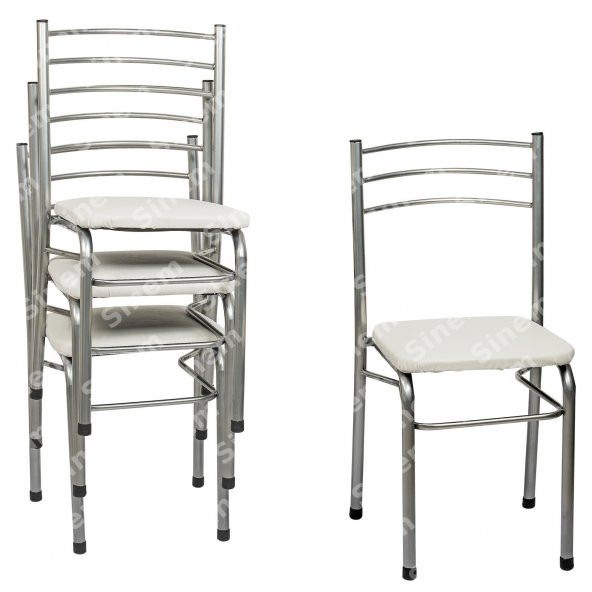 Sinem Kalın Profil Dayanıklı Metal Sandalye 4lü Takım-SNWHT04