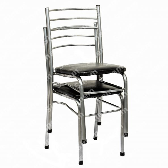 Sinem Kalın Profil Dayanıklı Metal Sandalye 2li Takım-SNBLK
