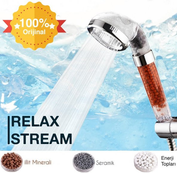 Relax Stream %50 Su Tasarruflu Duş Başlığı - Kokulu ve Arıtmalı Banyo Duş Başlığı