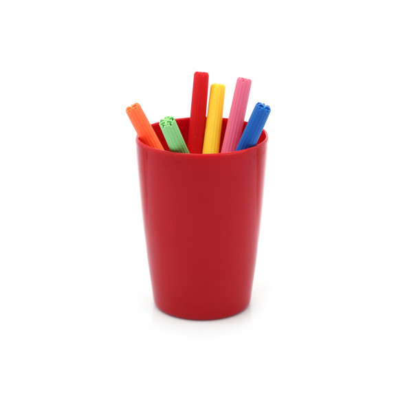 HK50248A3-K KALEMLİK KIRMIZI RENKLİ MELAMİN OFİS GERECİ 8X8X11CM 320ML - 4