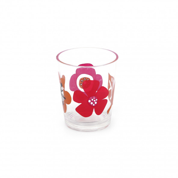 RF2742-7282-K KALEMLİK KIRMIZI PAPATYA DESENLİ OFİS GERECİ 8X8X9CM 350ML - 4