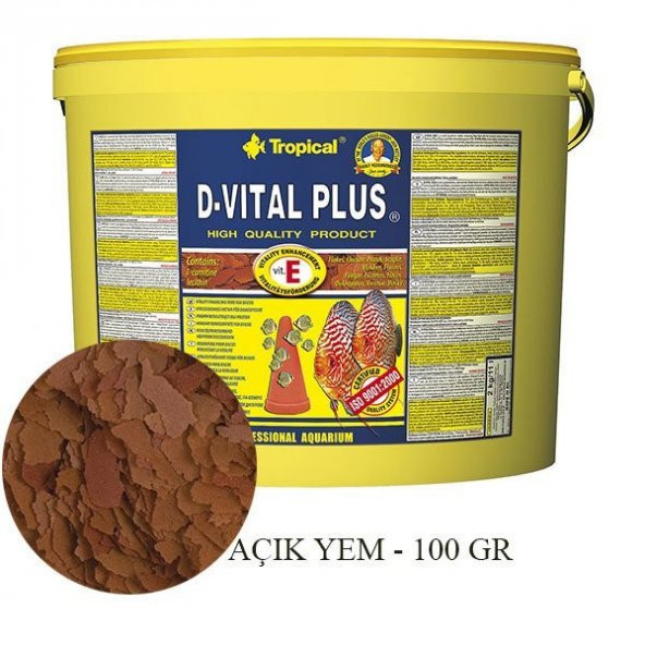 Tropical D-Vital Plus Discus Flake Pul Yem 100 gr - Açık Paket