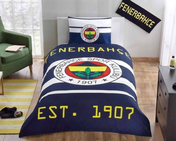 Taç Lisanslı Nevresim Takımı FB Fenerbahçe Sarı Kanarya Tek Kiş.