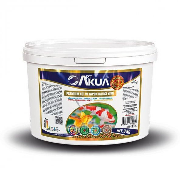 ArtAkua Premium Koi ve Japon Balığı Yemi 3 Kg - 3mm