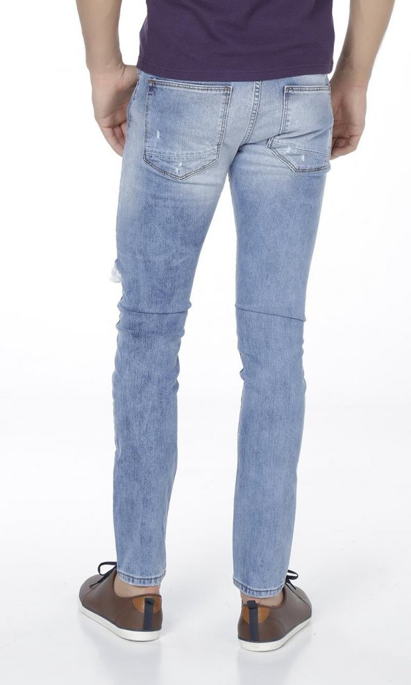 Grj Denim Yırtıklı Yamalı Slim Fit Erkek Kot Pantolon - 5