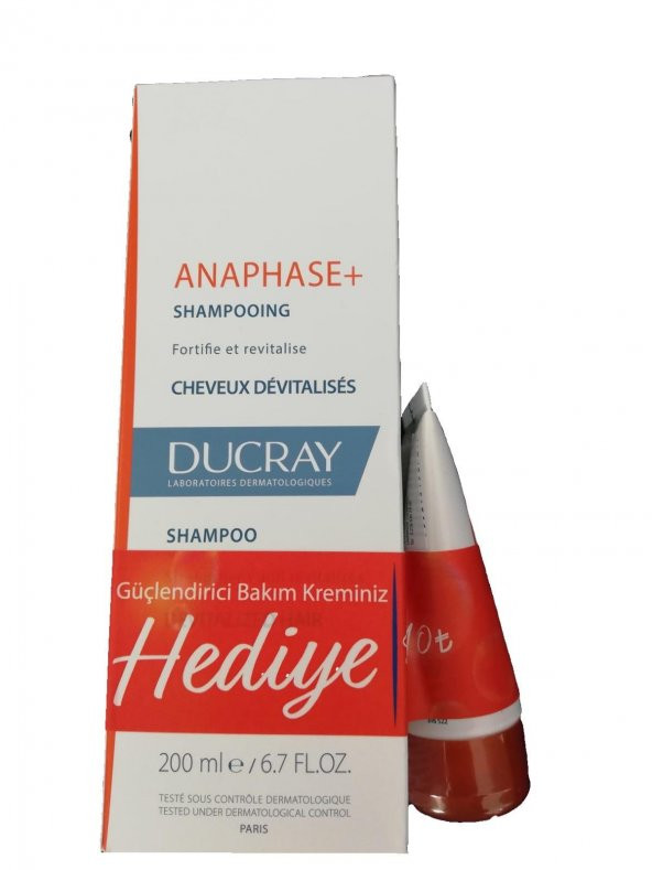 Ducray Anaphase Şampuan 200 ml + Güçlendirici Bakım Kremi 50 ml Hediye