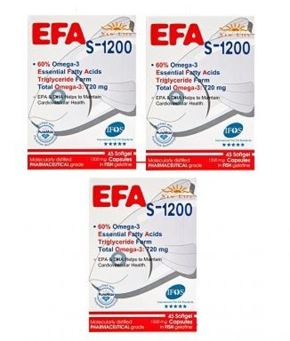 Newlife Efa s - 1200 mg Omega 3 45 Kapsül 3lü Paket