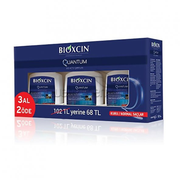 Bioxcin Quantum Şampuan 300 ml Kuru Normal Saç 3 Adet