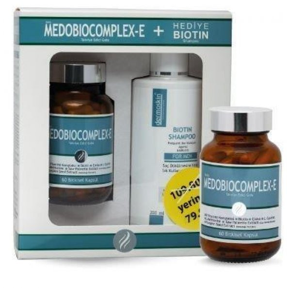 Dermoskin Medobiocomplex-E 60 Erkek Kapsül + Biotin Şampuan 200 ml Saç Serumu