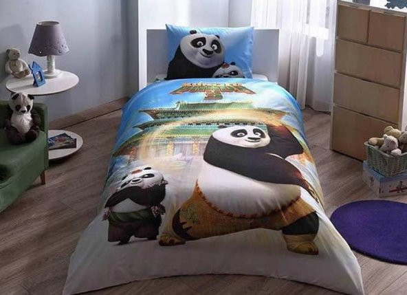 Taç Lisanslı Nevresim Takımı Kung Fu Panda Movie Tek Kişilik