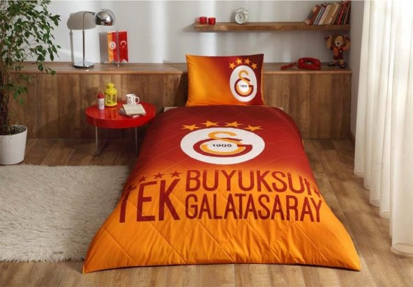 Taç Lisanslı Yatak Örtüsü Seti GS Galatasaray 4 Dört Yıldız
