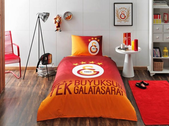Taç Lisanslı Nevresim Takımı GS Galatasaray 4 Dört Yıldız Tek Kiş