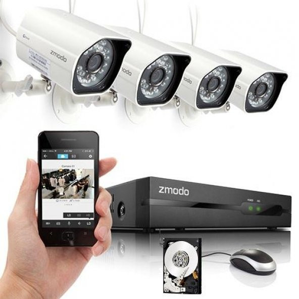 ZMODO ZM-SS714 NVR+ 4 IP kamera+ 1TB HDD 720P, POE (All in One )