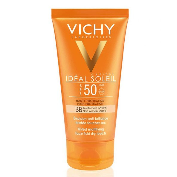 Vichy Ideal Soleil Dry Touch Tt Karma Ve Yağlı Cilt için Renkli Emülsiyon Spf 50 50 ml