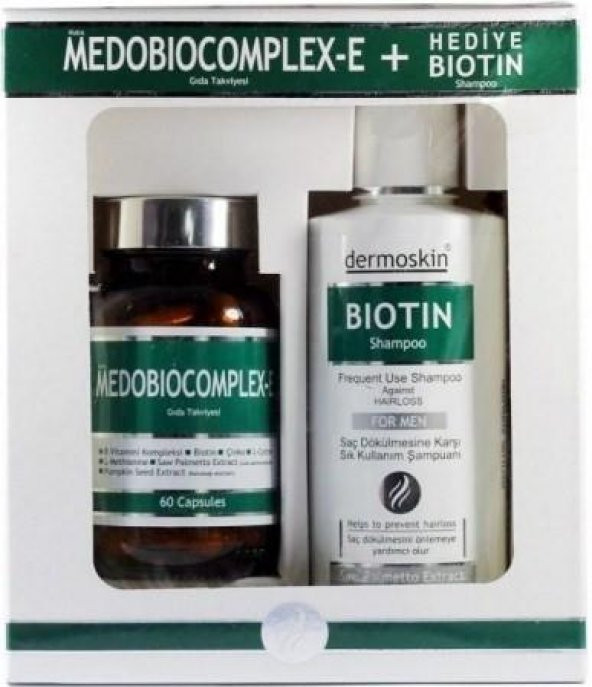Dermoskin Medobiocomplex 60 Kapsül Erkek Biotin Erkek Şampuan 200 ml Hediyeli