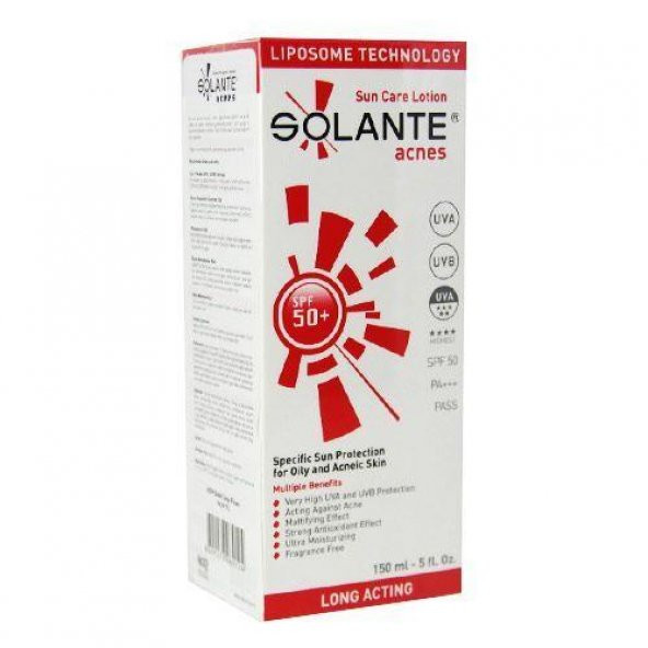Solante Acnes Güneş Koruyucu Losyon Spf 50 150 ml