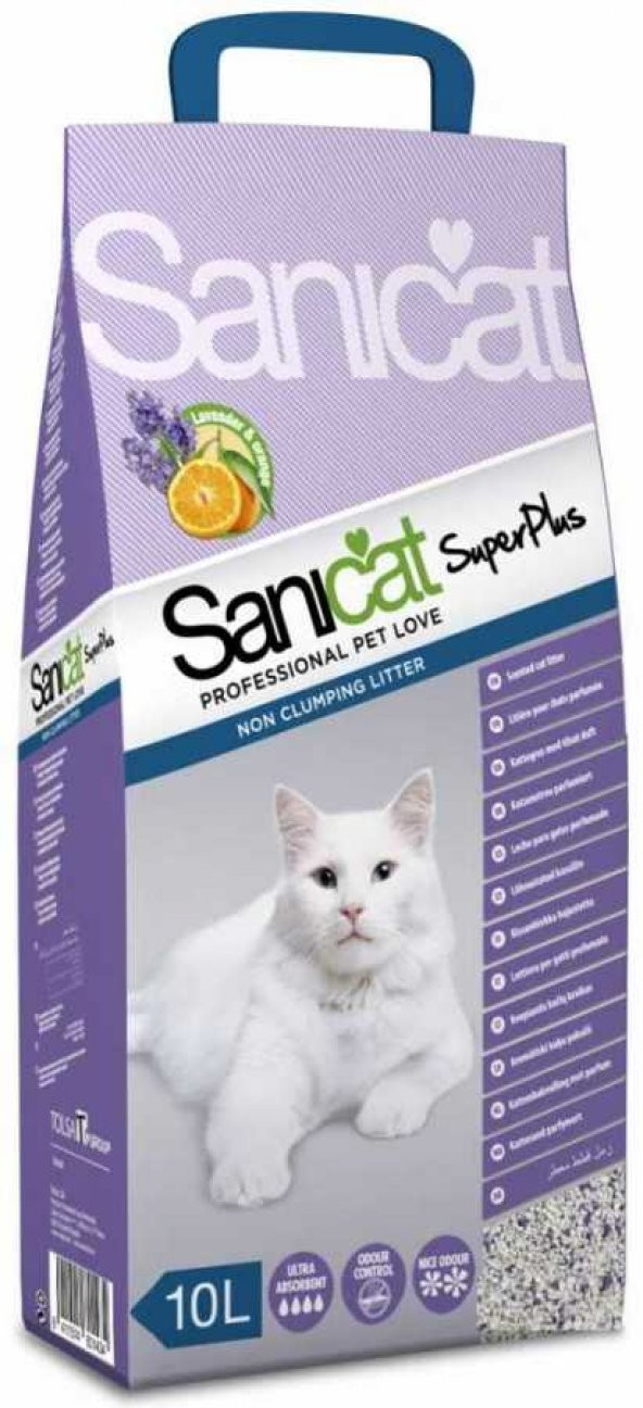 Sanicat Super Plus Lavanta ve Portakallı Kedi Kumu 10 Lt