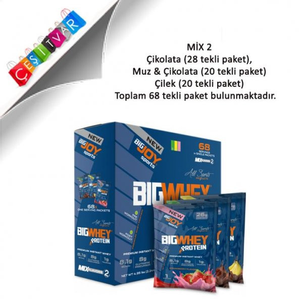 BigJoy Bigwhey Protein Mix Aroma/68 Servis/2244gr/Çik.Muz-Çilek