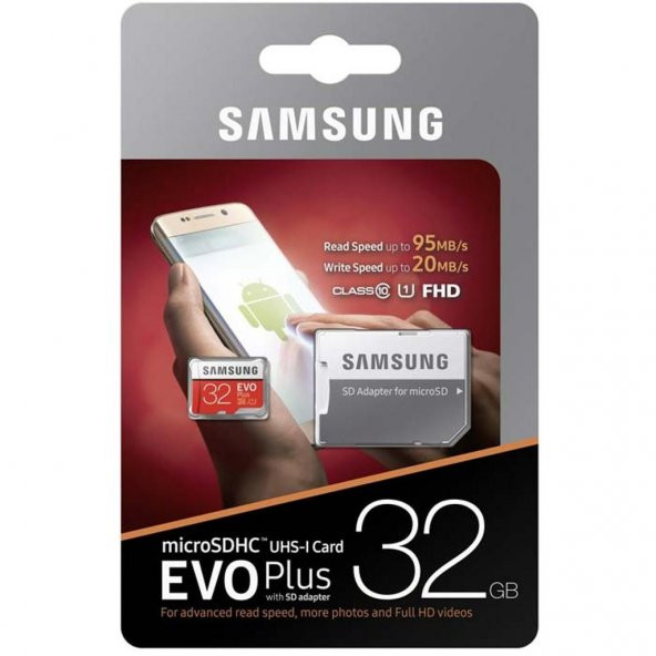 Samsung 32GB Evo Plus Micro SD Hafıza Kartı C10 U1 95MB/s