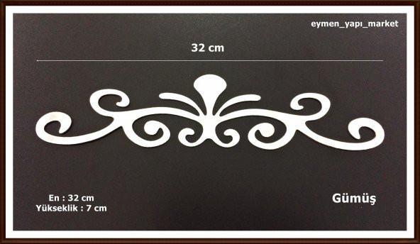 DEKORATİF YAPIŞKANLI AYNALI PLEKSİ MOBİLYA SÜSÜ GÜMÜŞ 7*32 CM SEL - 2