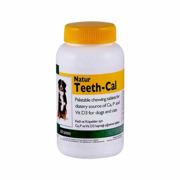 Natur Teeth-Cal Köpek Vitamin Tablet 100 Tablet