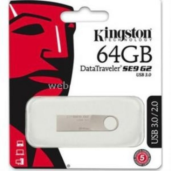 Kingston 64GB USB 3.0 Flash Bellek Metal DTSE9G2/64GB