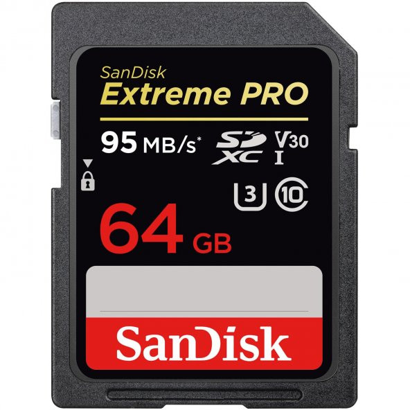 Sandisk Extreme PRO 64GB SD Hafıza Kartı 4K U3 V30 95MB/s 633x