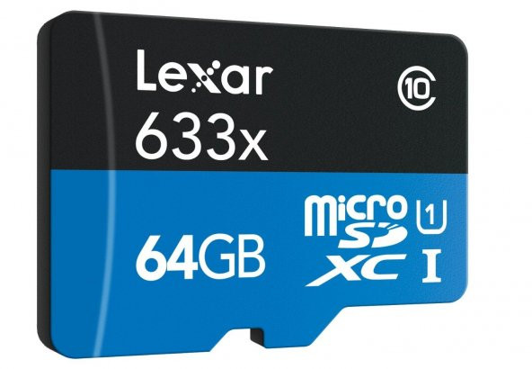 Lexar 64GB Micro SD Class 10 Hafıza Kartı 633x 95MB/s