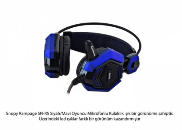 SNOPY RAMPAGE SN-R5 OYUNCU SİYAH/MAVİ MİKROFONLU KULAKLIK - 2