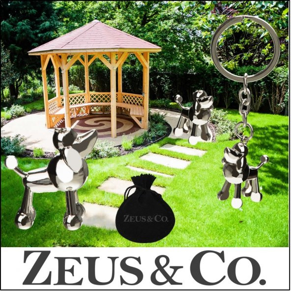 Zeus&Co. 3 Boyutlu Köpek Anahtarlık Hediye Kesesi içinde
