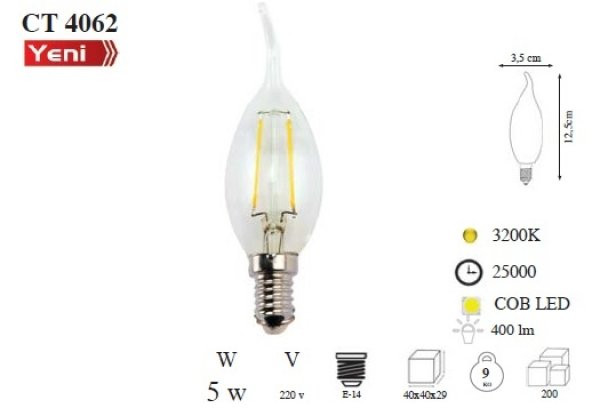 5 W LED BUJİ AMPUL GÜN IŞIĞI