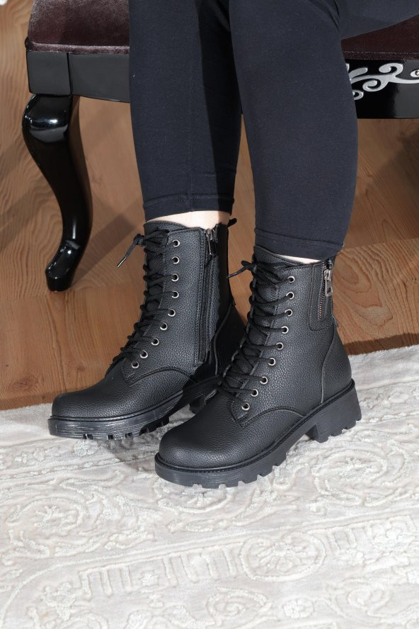 Lady P-987 Günlük Bağcıklı Fermuarlı Postal Bot - 6