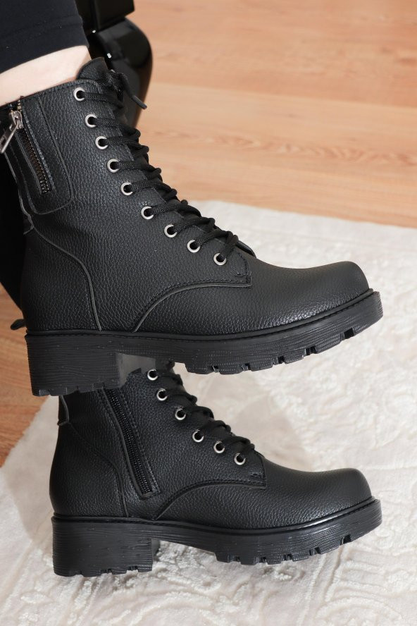 Lady P-987 Günlük Bağcıklı Fermuarlı Postal Bot - 7