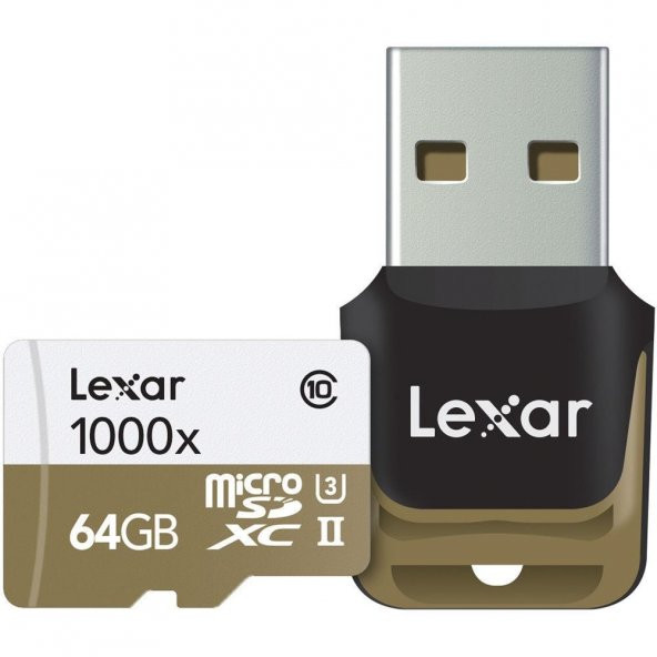 Lexar 64GB Micro SD Hafıza Kartı 1000X 4K C10 U3 UHS-II 150MB/s