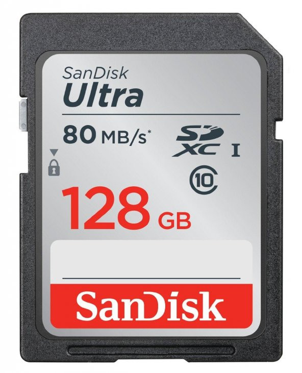 Sandisk Ultra 128GB SD  Hafıza kartı C10 80MB/s 533X SDSDUNC