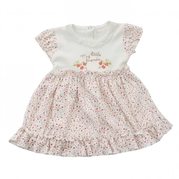 Babyzuff Çıtır Çiçekli Kız Bebek Elbise