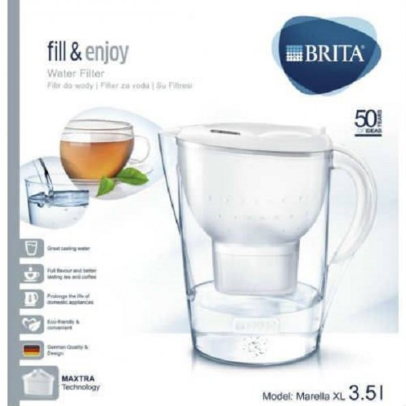 Brita Marella XL 3.5 lt Filtreli Su Arıtmalı Sürahi Beyaz