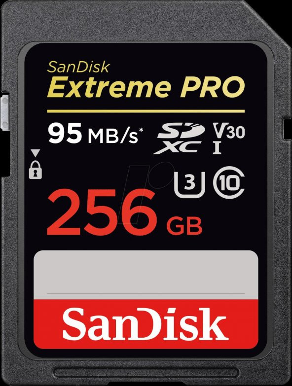 Sandisk Extreme PRO 256GB SD Hafıza Kartı 4K U3 V30 95MB/s 633x