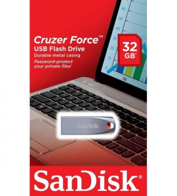 Sandisk 32GB USB Flash Bellek Metal Cruzer Force SDCZ71-032G-B35 - 2