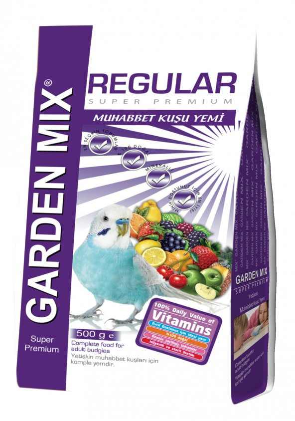 Gardenmix Vitaminli Meyveli Muhabbet Kuşu Yemi 500 gr ( 5 Adet )