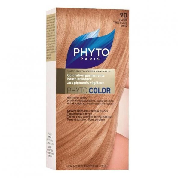 PHYTO COLOR 9D - Kit Açık Sarı Dore Saç Boyası