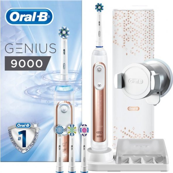 Oral-B Genius Rose Gold Pro 9000 Şarj Edilebilir Diş Fırçası + Ekstra 3 Yedek Başlık