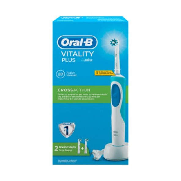 Oral-B Vitality Şarj Edilebilir Diş Fırçası Cross Action + 1 Yedek Başlık