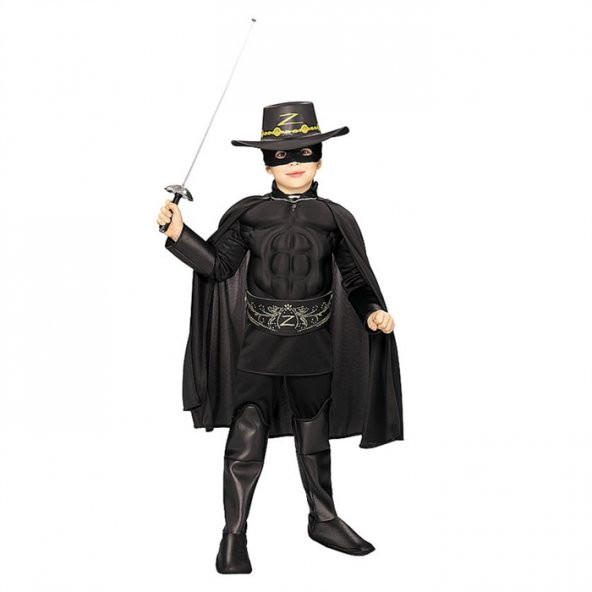Zorro Çocuk Kostüm Lüks 8-10 Yaş